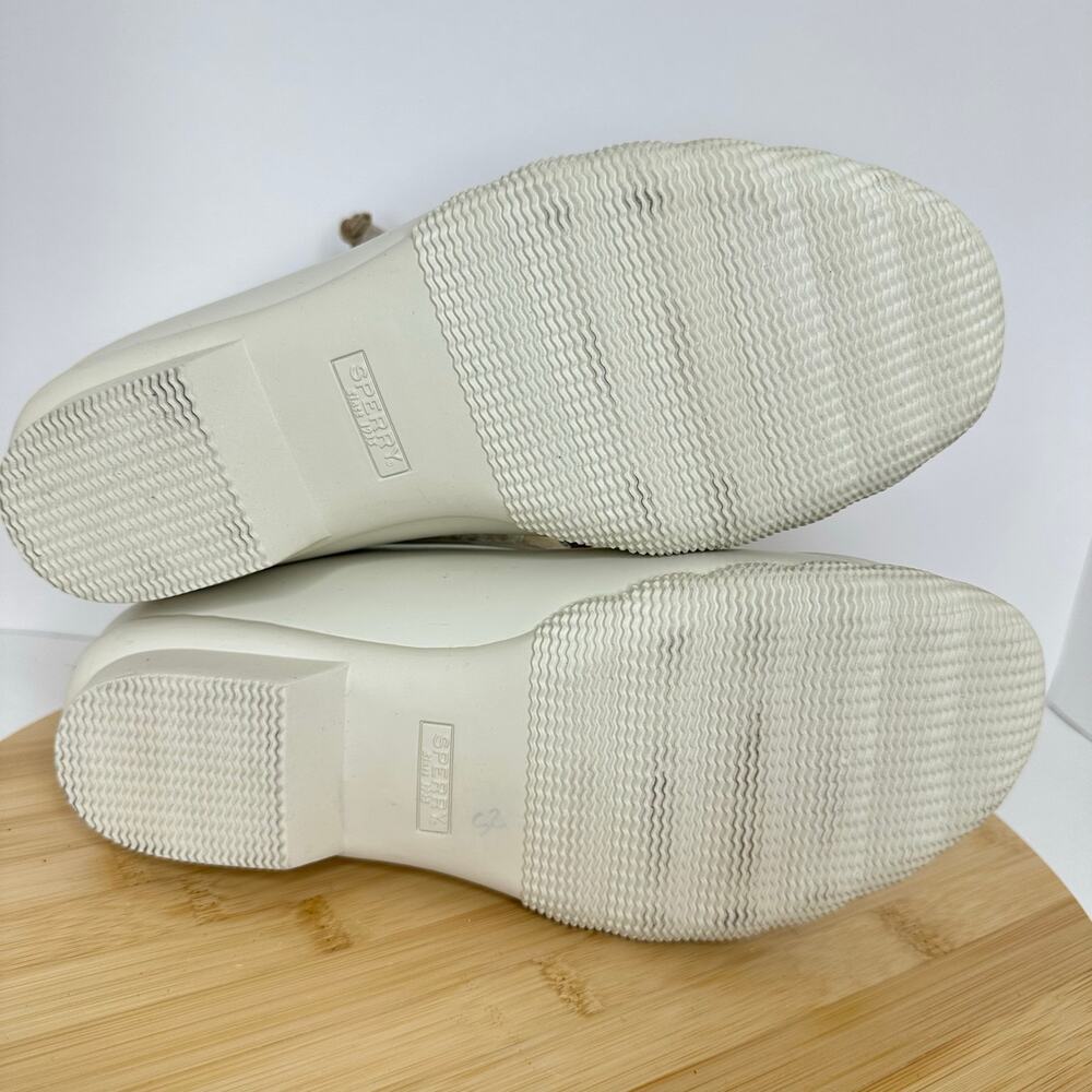 Sperry Top Sider Saltwater Ivory Leopard Duck Boots Snow Rain Waterproof Size 8 - Picture 7 of 7